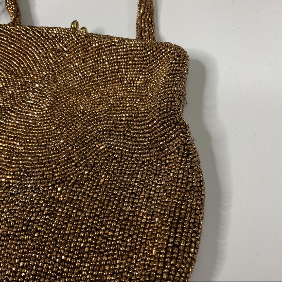 VTG Beaded Evening Purse 50s Bronze  Belgium - Picture 2 of 15
